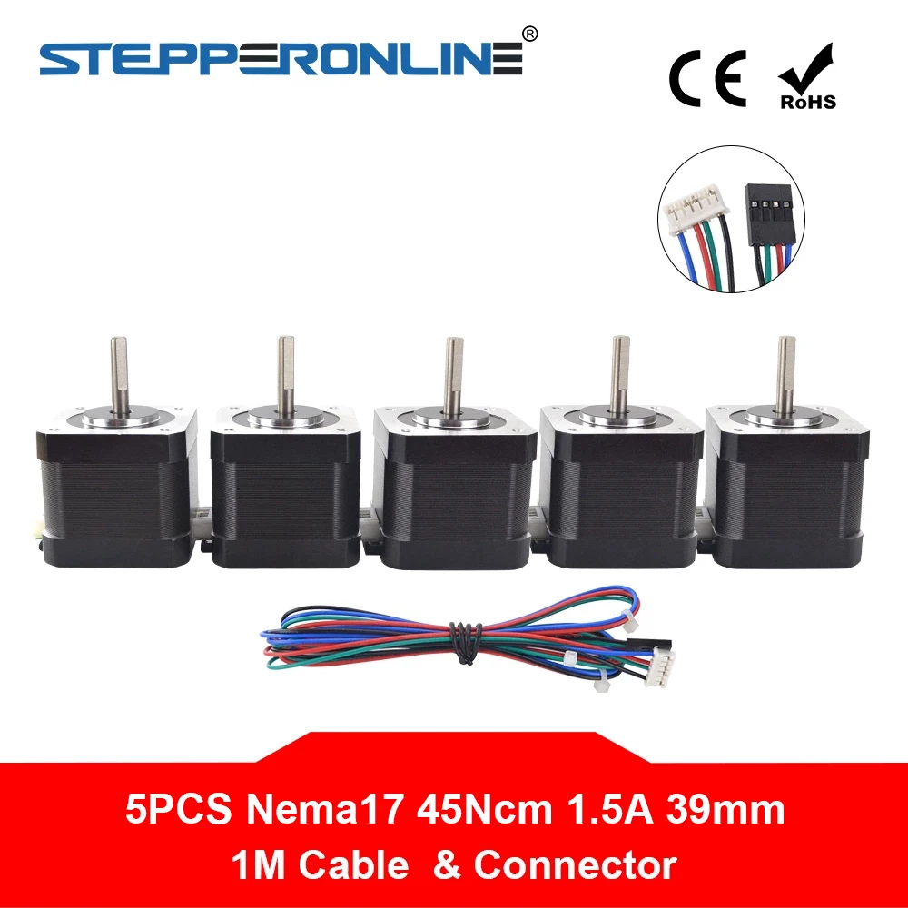 nema 17 a 42 motor 39 mm 12v 1m cabo 4-chumbo nema17  para impressora 3d cnc Motor de passo
