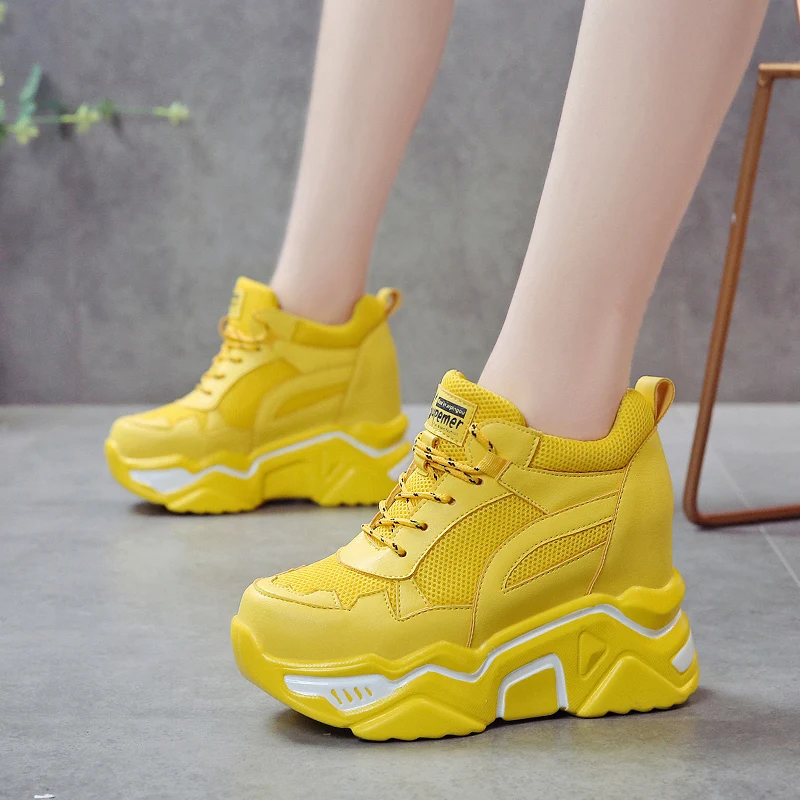 Женские кроссовки на платформе повседневные высоком каблуке обувь для колледжа