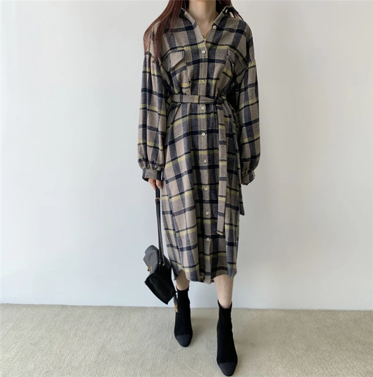 Женское платье с карманами Mozuleva длинное повседневное свободное винтажное в