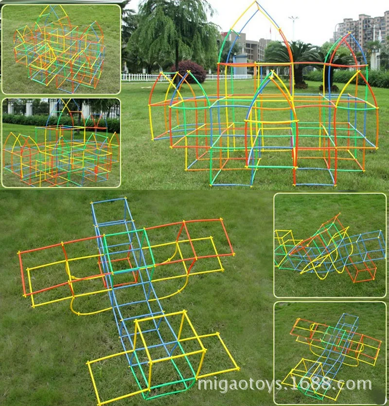 

Diy Art Construction Tunnel Toy Pipe Block Imagination Create Fun Brain Game Gift Straw Stitching Assembly Children Gift Puzzle