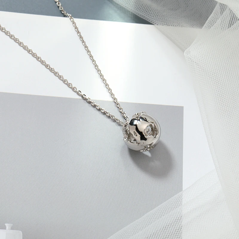 Ожерелье с планетами и землей женское модное ожерелье круглым светом из розового