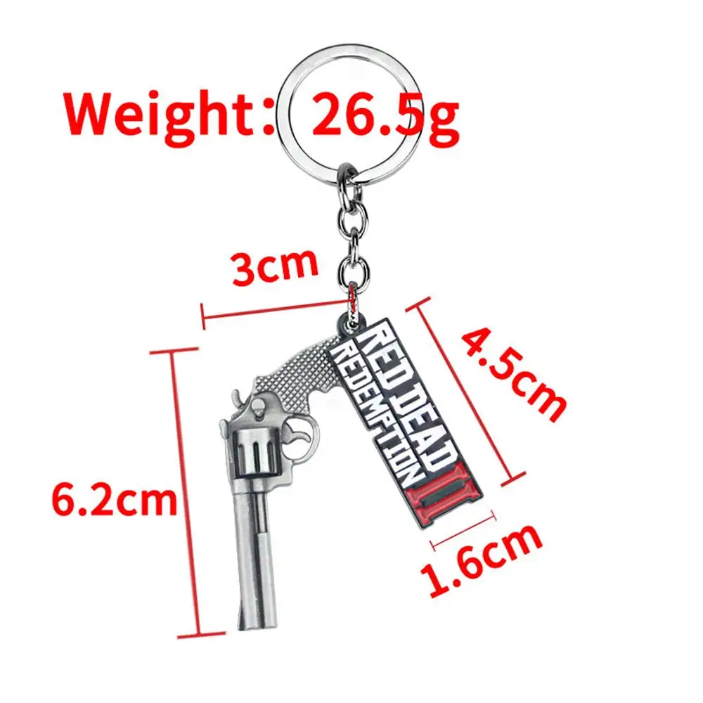 Red Dead Redemption2 Video Game Keychain 3D Gun Model Logo Decoration Pendant Christmas Gift for Friends Playing Games | Дом и сад