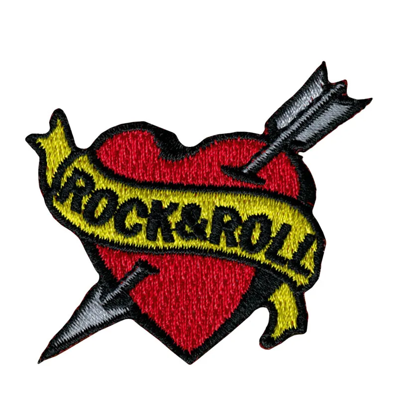 2 ''рок-н-ролл баннер в форме сердца любовь татуировка мигающая вышивка