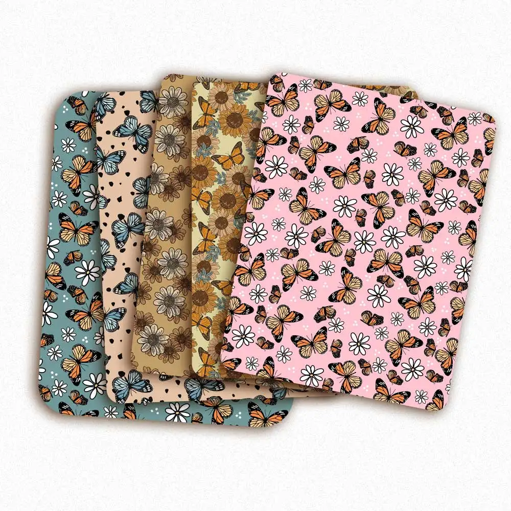 

Polyester Cotton Sheet Flowers Butterflies Printed Cloth Fabric Patchwork Home Textile DIY Masks Bags Craft 45*145cm/pc