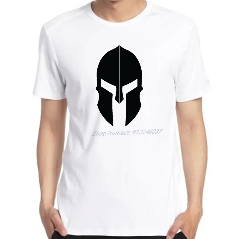 Футболка мужская оверсайз с графическим принтом короткий рукав Спартанский шлем