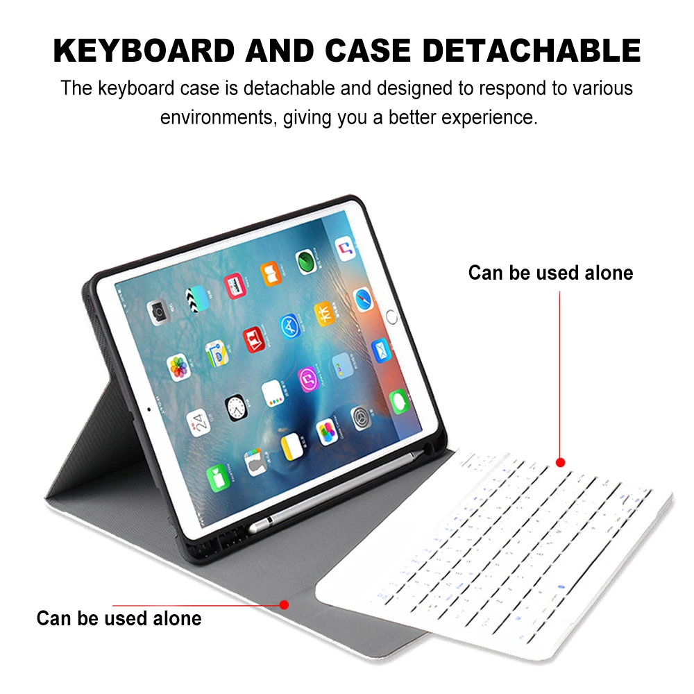 Съемный чехол с Bluetooth клавиатурой для iPad Air1 Air2 ipad 5 6 9 7 дюйма 2017 2018 со слотом ручки