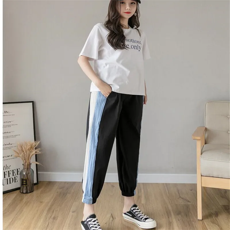 Женские Леггинсы для беременных летние тонкие спортивные джоггеры облегающие