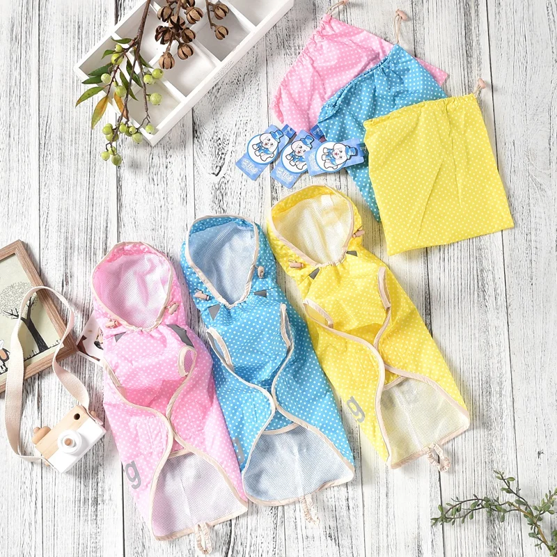 Светоотражающий милый дождевик в горошек для больших собак розовая синяя желтая