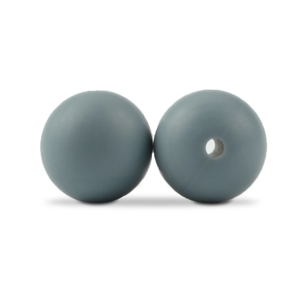 LOFCA-collar de dentici&oacute;n para beb&eacute;, cuentas redondas de silicona de 22mm, sin BPA, cadena de chupete de silicona de grado alimenticio, 50 Uds.-4