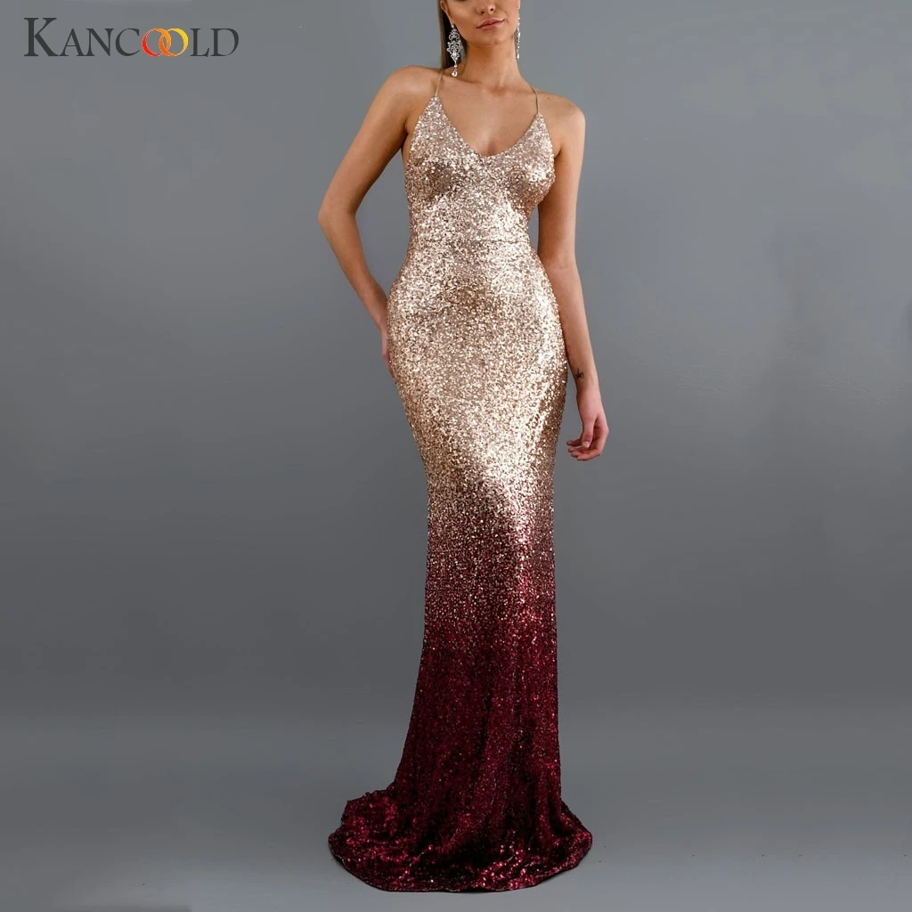 Женское платье трапеция с V образным вырезом и блестками|Женские платья| |