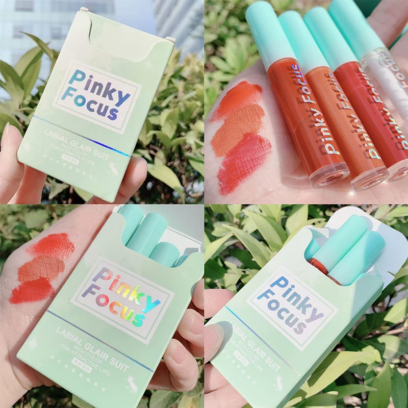 4 цвета долговечная матовая губная помада для сигарет влажная косметика губ