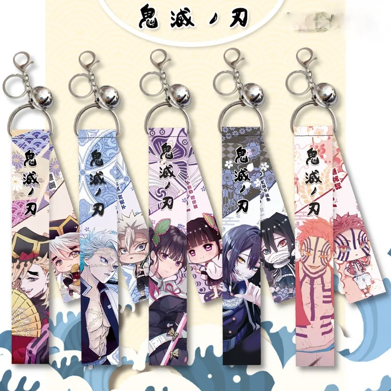 

Anime Handmade Key Chain Delicacy Backpack Pendant Anime Ribbon Demon Slayer Keychain Blade Keyring Small Gift