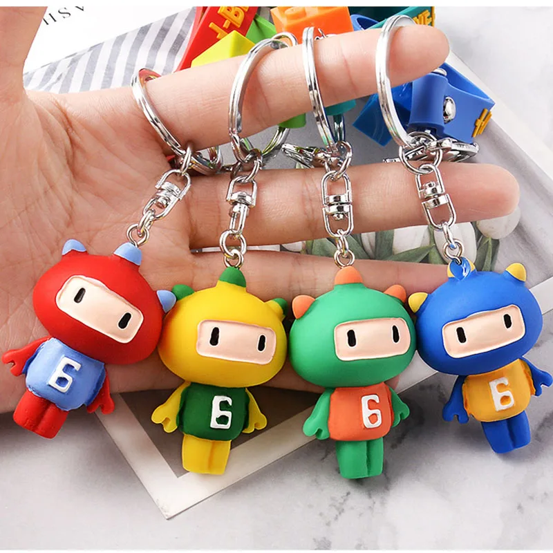 4 цвета милый мультфильм кукла брелок с бесплатной силиконовой ручной ремень