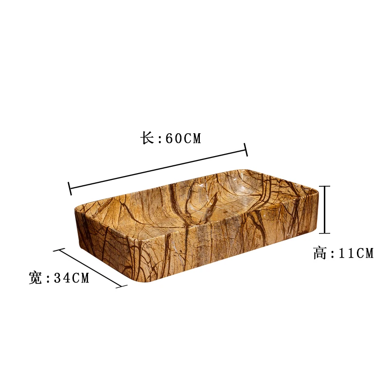Винтаж арт настольная раковина бытовой Ванная комната керамический умывальник