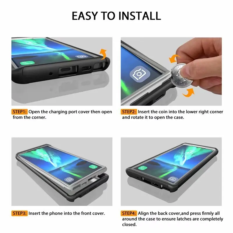 Противоударный чехол для Samsung Galaxy Note 10 Pro S10 S8 S9 Plus 9 полноразмерный защитный со