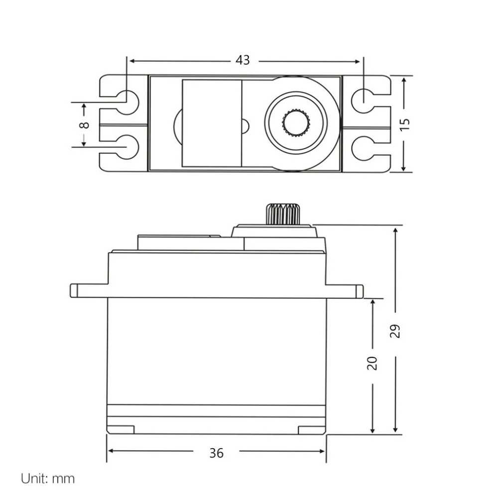 

OCDAY 25g Plastic Gear Servo 4.8-6V for 1/12 Wltoys 12428 12423 RC Car Model Steering Part Accessories