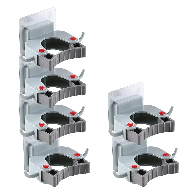 

Mop Clips Wall Mounted Broom Hanger Self Adhesive Kitchen Tool Hooks for Home Bathroom Kitchen,6 Pcs