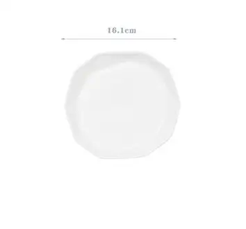 small white Креативная посуда плоская пластина простой стиль черный и белый, неправильной формы пластины набор 0462 - Цвет: small white