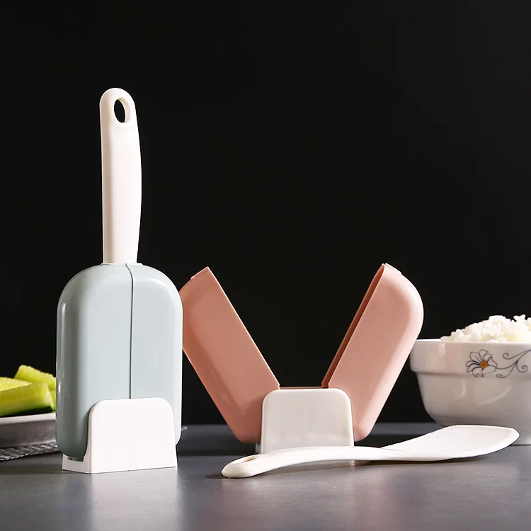 

3pcs Automatic Opening Closing Can Stand Up Rice Spoon Dust Cover Rice Spoon Set Household Spoon Storage Box Kitchen Tools