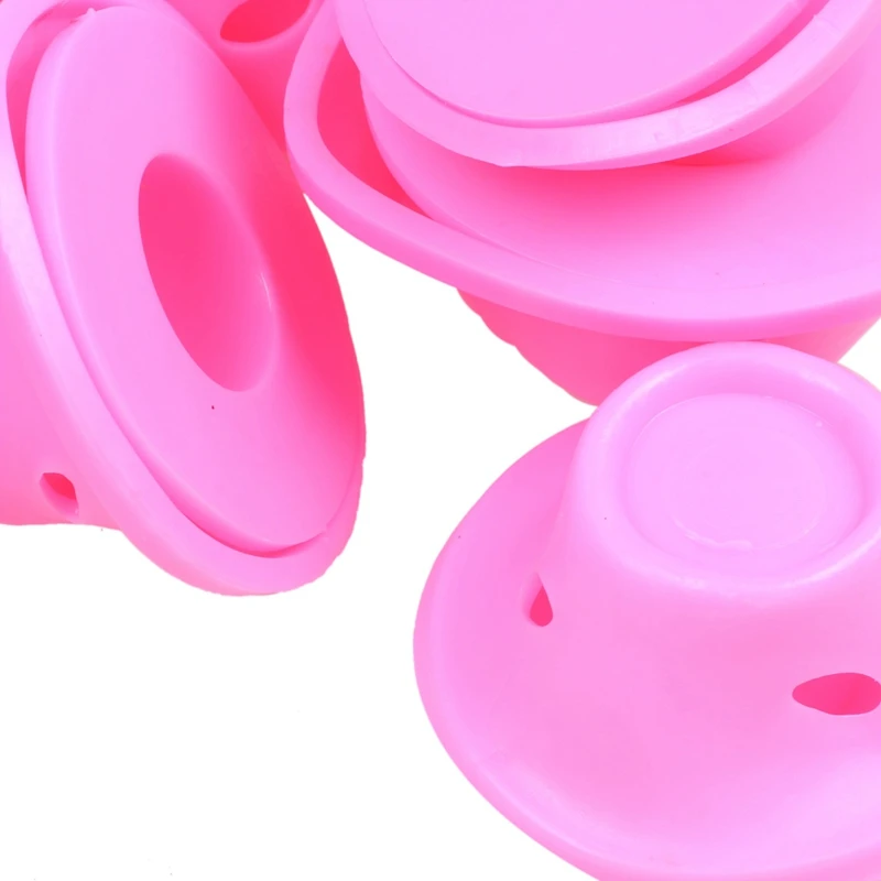 20 шт. розовой ic катушки для волос без зажима горячего силикона бигуди