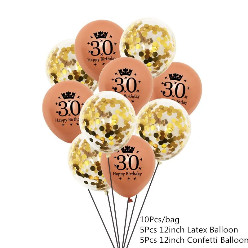 Gold 30 Chicinlife 10 шт. золото/серебро номер 30/40/50/60 лет питьевой Бумага соломенная шляпа для взрослых День рождения Юбилей Декор поставки - Цвет: Gold 30