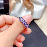 new natural tanzanite ring 925 silver inlaid natural tanzanite womens ring simple small and cute