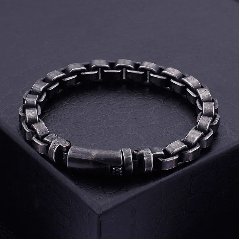 

Fashion Titanium Steel Bracelet Casting Hand Accessories Wholesale Simple Stainless Steel Retro Personality Tide Mens Bracelets