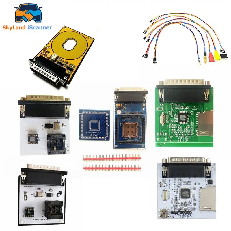 Адаптеры IPROG для + V86 сменные адаптеры RFID/K-LINE/CAN BUS/MB IR/PCF79XX 5 датчиков без пайки/35080/160