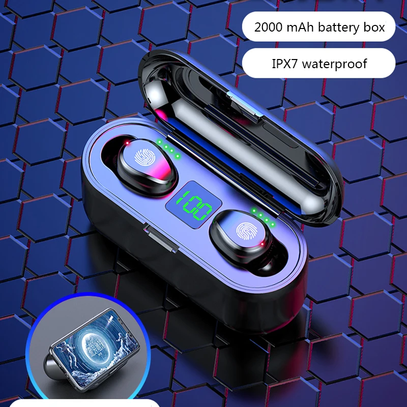 F9 беспроводные наушники Bluetooth 5 0 TWS HIFI мини спортивные Поддержка iOS Android телефоны HD