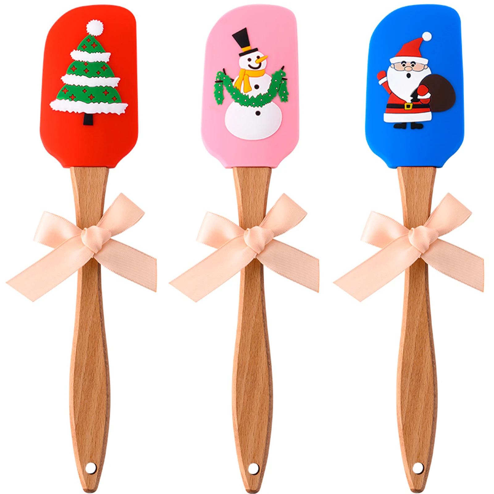 

Christmas Food Grade Non Stick Butter Cooking Silicone Spatula Cookie Pastry Scraper Cake Baking Spatula Silicone Spatula