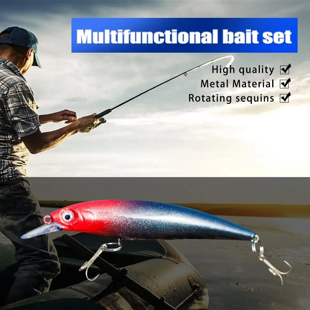 Set Bait Fake Sequined Soft Cocked Mouth Luya Laser Long-range Decoy 11cm | Спорт и развлечения