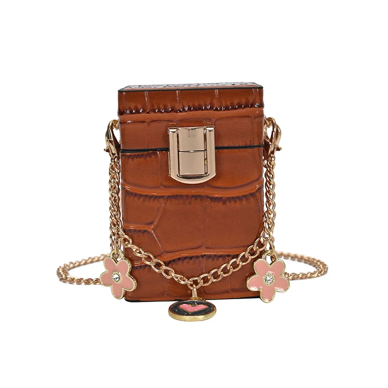 

Stone pattern Mini Box bag 2021 New High-quality PU Leather Women's Designer Handbag Chain Shoulder Messenger Bag Lipstick bag