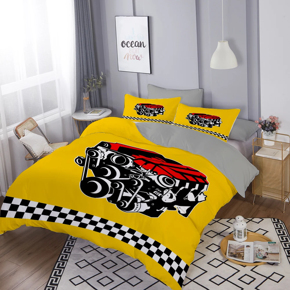 

Lovely Car Printed 3D Bedding Sets 2/3 Pieces King Queen Size Kids Boys Quilt/Duvet Cover Set and Pillowcase Drop Ship