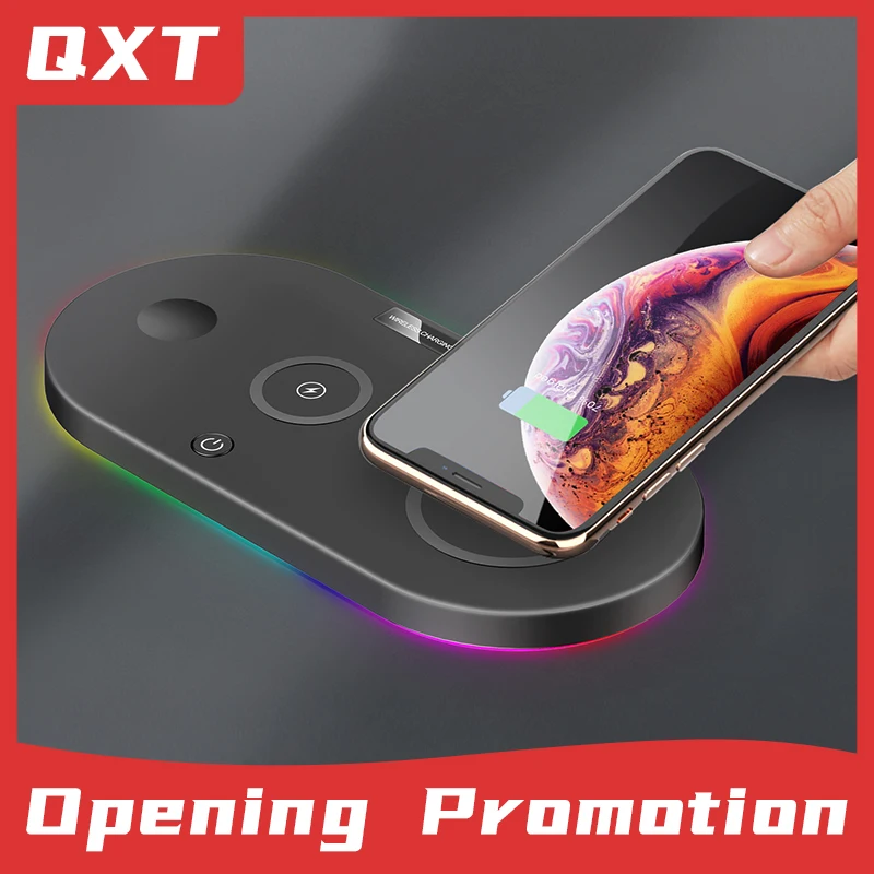 

Быстрое беспроводное зарядное устройство 3 в 1 s для смартфонов Apple Wathc iWatch зарядное устройство для iAirpods Qi быстрое зарядное устройство многоф...