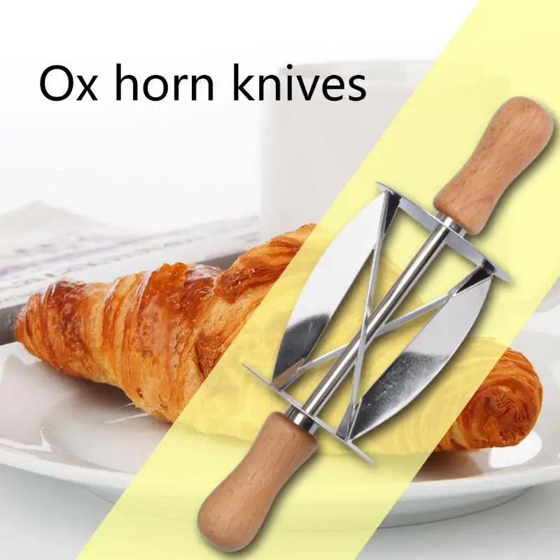 Практичная деревянная ручка круассан Овощечистка резак из нержавеющей стали