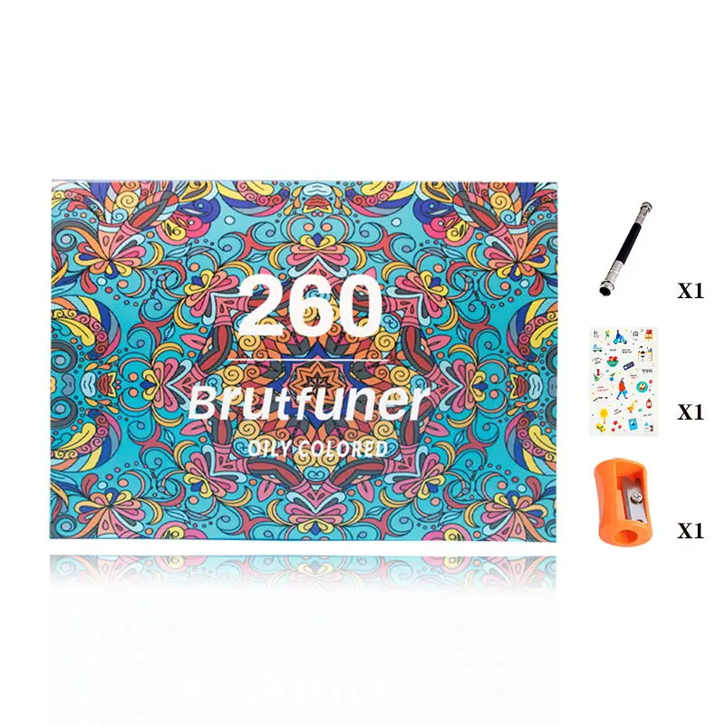

Brutfuner 260 Color Professional Oil Based Color Pencils Set Pastel Soft Wooden Coloured Pencils For Drawing School Art Supplies