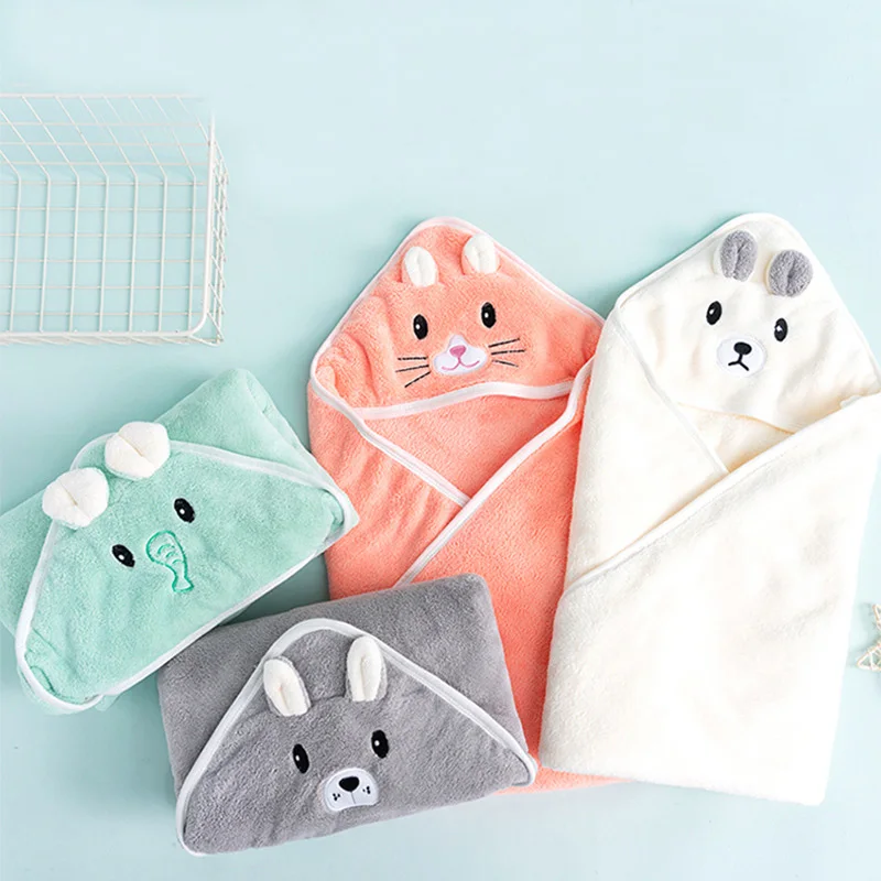 Детское банное полотенце с капюшоном детское одеяло из кораллового флиса для