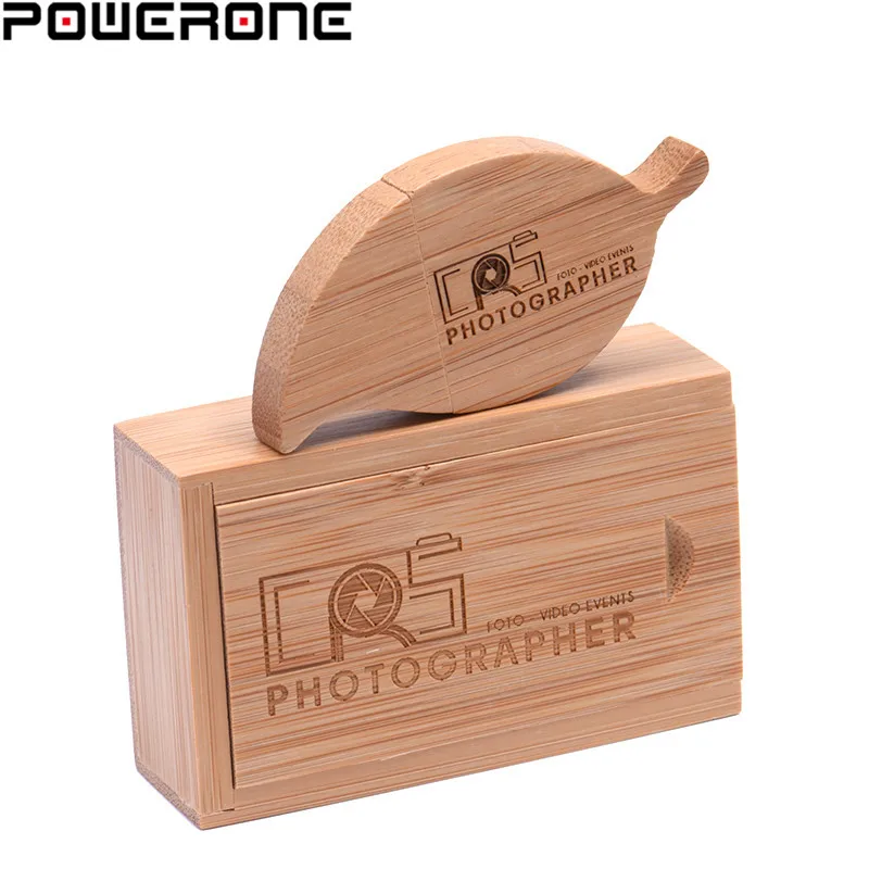 POWERONE (10 шт. бесплатный логотип) деревянный лист + упаковочная коробка usb флеш