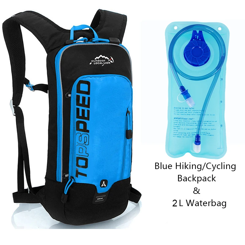 blue and 2L waterbag Рюкзак для бега на открытом воздухе, велосипедный рюкзак с 2 л пузырьком, сумка для воды, спортивный рюкзак для кемпинга, пешего туризма, гидратационный рюкзак для бега, велосипедный рюкзак - Цвет: blue and 2L waterbag