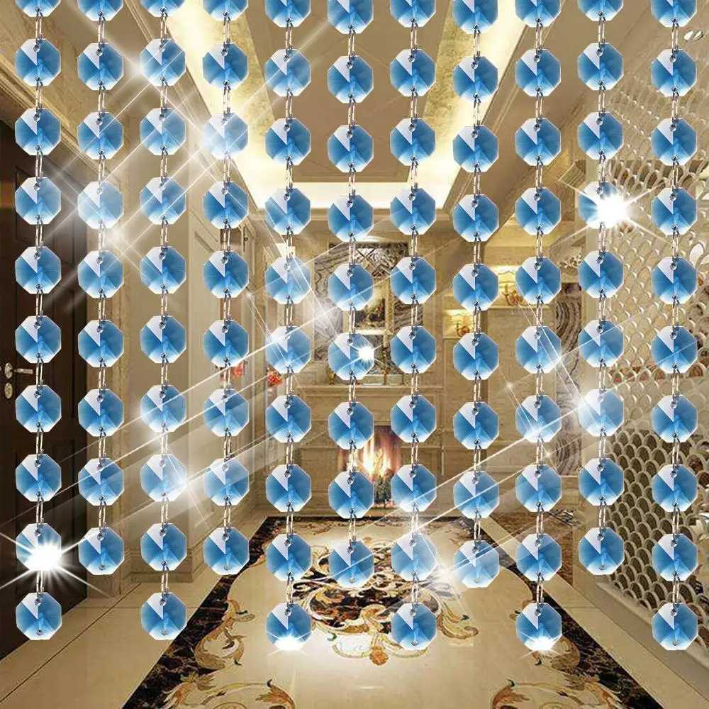 

14mm Rainbow Maker Suncatcher Crystal Qctagonal Bead With Ring Curtain Pendant Colorful DIY Decoration Wedding Christmas Decor