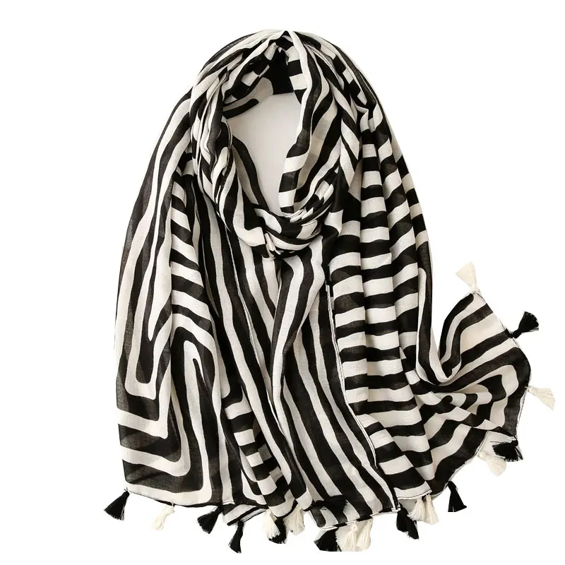 

Luxury brand stripe Soft cotton Handfeeling scarves Summer Women Shawl Printing Hijab Scarf Wholesales Pashmina Female Bandana