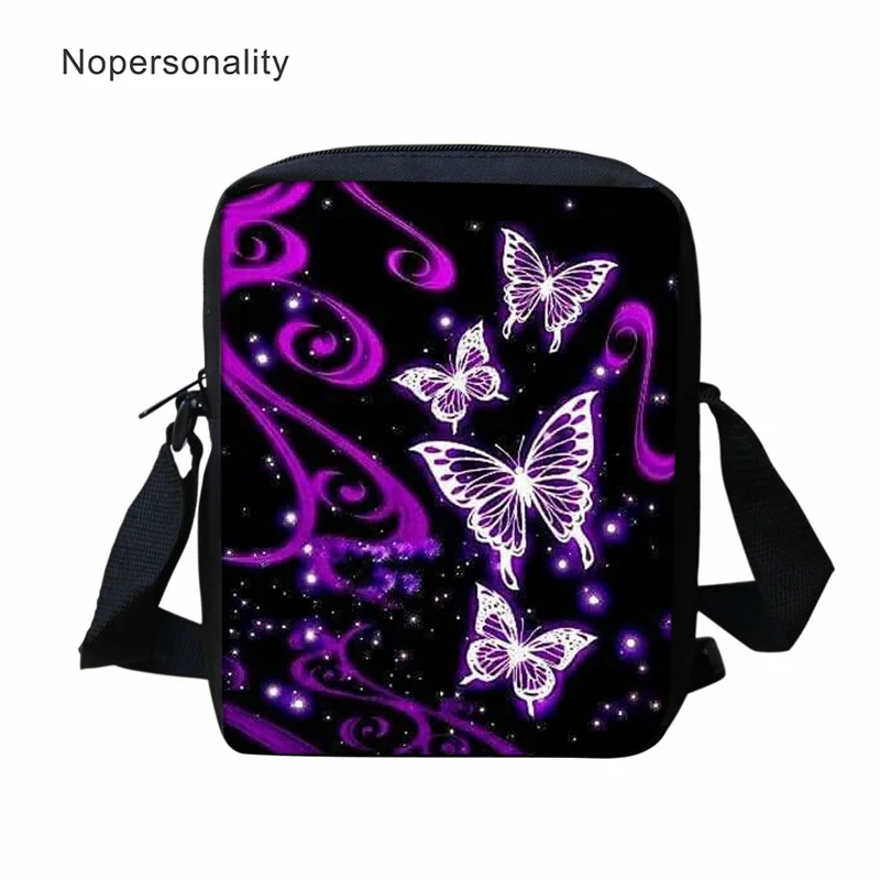 Школьная сумка Nopersonality для девочек-подростков, фиолетовая сумка с принтом бабочек для учеников младшей и старшей школы, детские портфели дл...