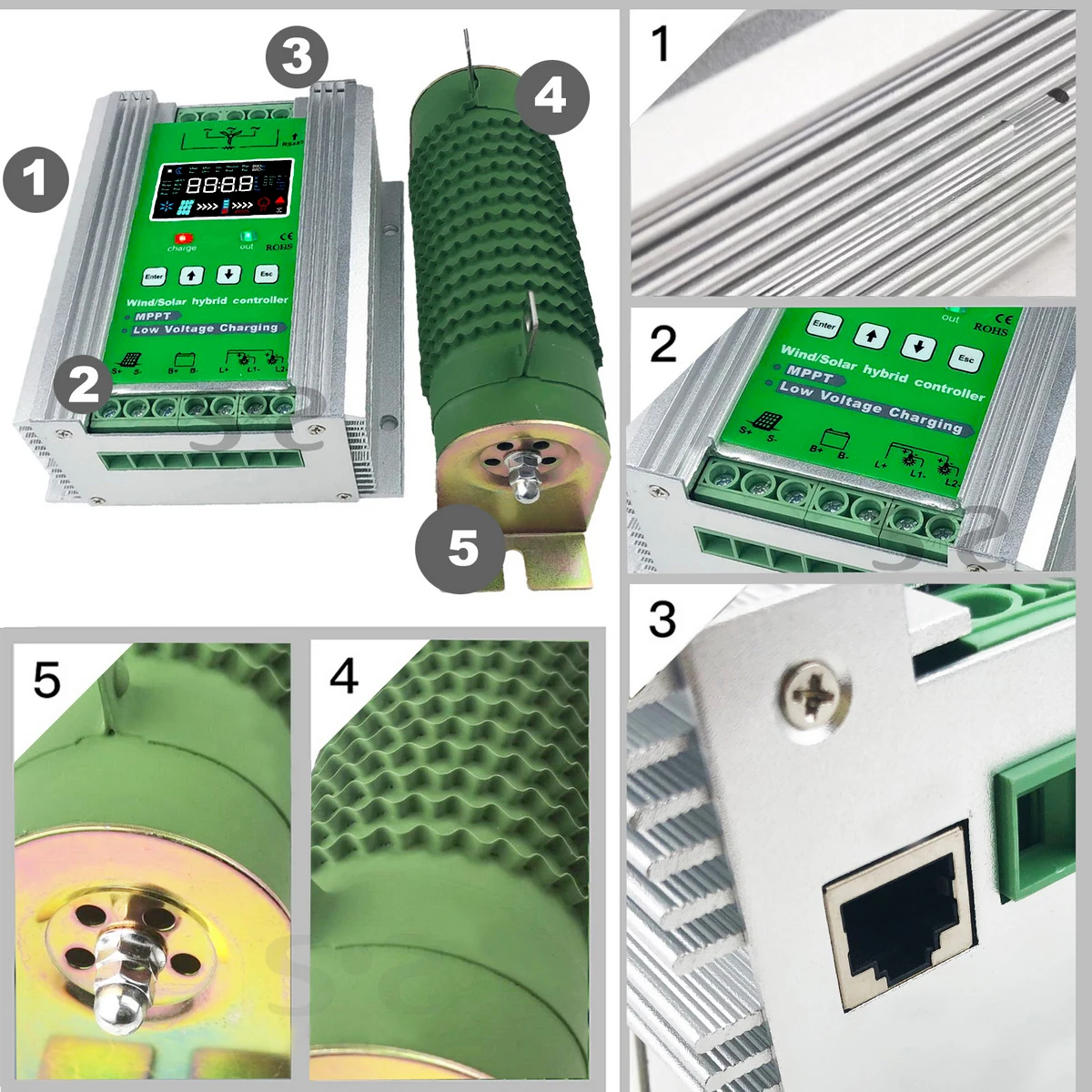 4000 Вт 2000 3000 MPPT Гибридный ветровой Солнечный контроллер заряда с WIFI GPRS Ethernet