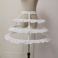 new white black women girls lolita bird cage fish bone skirt cosplay ruffles 3 hoops petticoat bride wedding dress