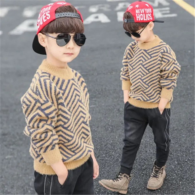 Детский вязаный свитер для мальчиков; сезон осень-зима; свитер для мальчиков; Детские Рождественские свитера; пуловер для мальчиков; Детский кардиган для мальчиков; одежда - Цвет: as picture
