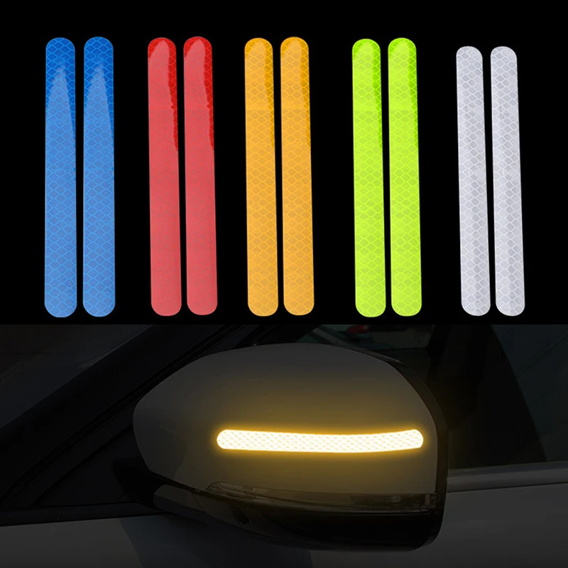 

2PCS Car Stickers Rearview Mirror Reflective Strip Anti-collision Warning Sticker