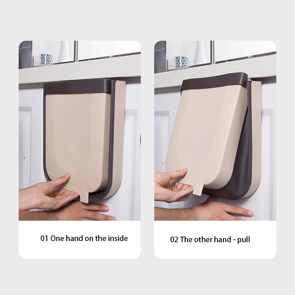 Подвесная мусорная корзина на дверцу кухонного шкафа складные мусорные корзины