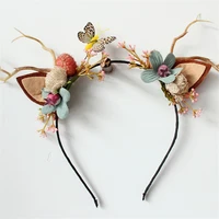 christmas headband cat ear branch butterfly adult childrens holiday photo elk headdress lovely antler headband