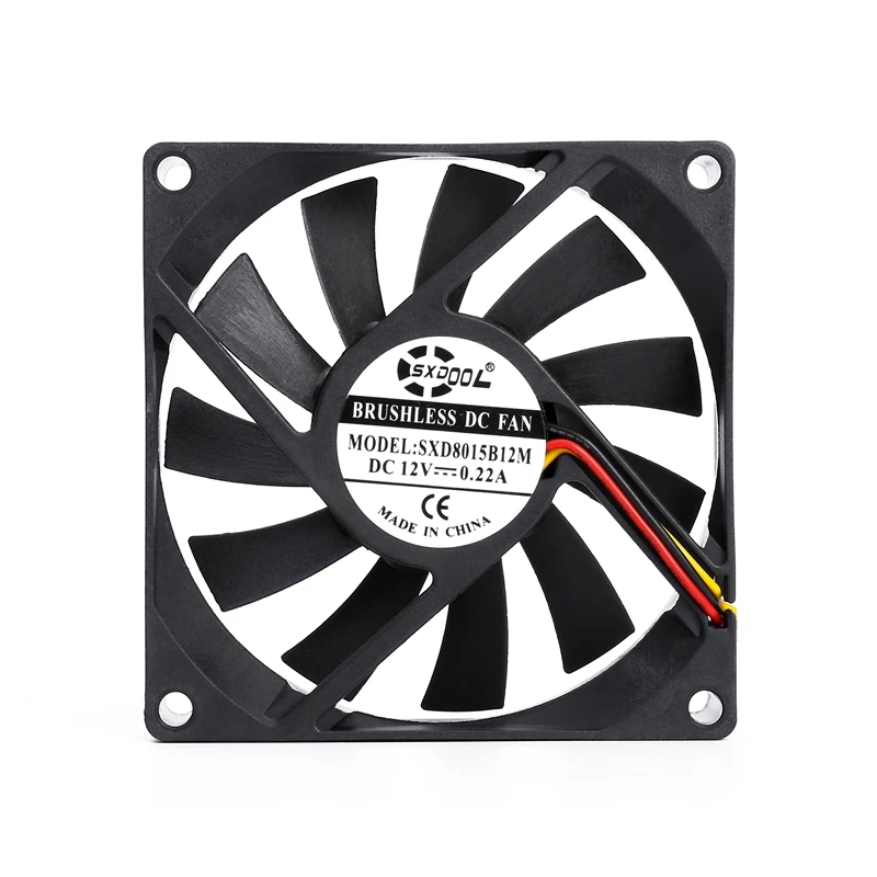 2pcs SXDOOL 8015 Dual Ball fan 12V 3-Pin tach PC Computer Fan 80mm 8cm 0.22A Chassis Power case axial Cooling Fans - купить по