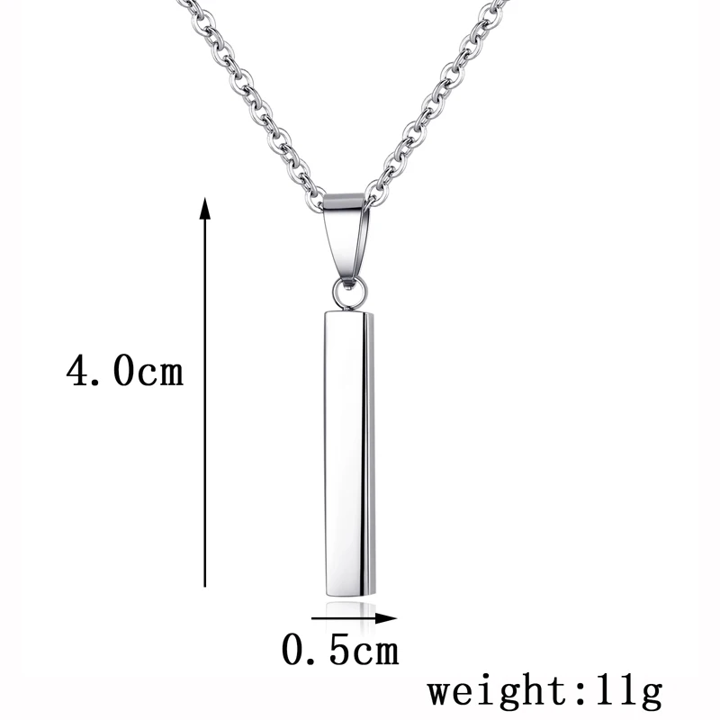 Гладкое прямоугольное рандомное ожерелье из нержавеющей стали|Подвески| |